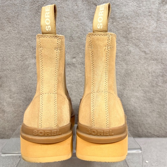 Sorel Suede Leather Hi-line Chelsea Lugged Ankle Boots Sz 9.5 Pull-on NL4870-262 - Picture 8 of 12